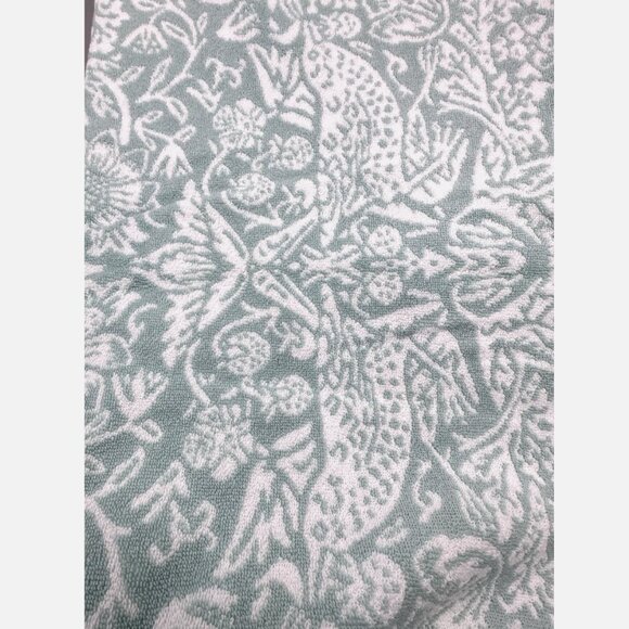 6 Pc William Morris STRAWBERRY THIEF Floral Bath Hand Tip Towel Set Turquoise - Picture 8 of 16